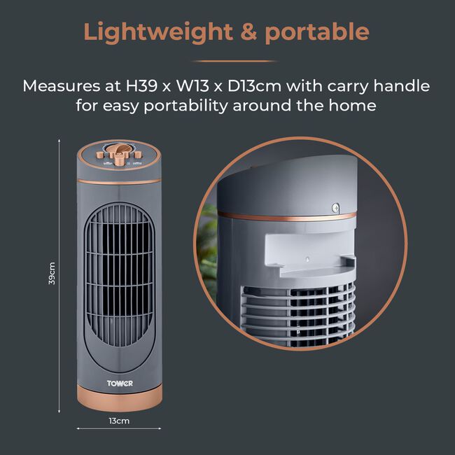 Tower Cavaletto 14" Grey Tower Fan